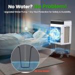 Swamp Cooler Air Conditioner with Dry Burn Protection, 4000 CFM Evaporative Air Cooler with 8-Gal Water Tank, 4 Modes, 3 Speeds, Remote, 12H Timer, Portable Windowless AC for Bedroom Home Office