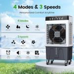 Swamp Cooler Air Conditioner with Dry Burn Protection, 4000 CFM Evaporative Air Cooler with 8-Gal Water Tank, 4 Modes, 3 Speeds, Remote, 12H Timer, Portable Windowless AC for Bedroom Home Office