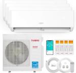 TURBRO 42,000 BTU 4 Zones Mini Split AC/Heating System, 22 SEER2, R454B, Ductless Multi Zones Inverter Mini Split Air Conditioner with Heat Pump, WiFi Enabled, Greenland (9K+9K+12K+12K), 230V