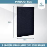 Fresh Headquarters Activated Carbon Air Filter Pad - 24"x16" Cut To Fit AC & Furnace Filter - Removes Dust, Pollen, Pet Odors & VOCs, Versatile for Window Units, RV, Air Purifier, & Vents, Made in USA