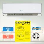 YITAHOME 22 SEER2 18K BTU 2 Zone Mini Split AC/Heating System, 9000 9000 BTU Dual Zone Mini Split Air Conditioner, Wifi Enabled 208-230V Ductless AC Cool Up to 800 Sq. Ft, Compatible with Alexa