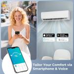 COSTWAY 11500 BTU Mini Split Air Conditioner, 115V 17 SEER2 Wifi Enabled Inverter Air Conditioner & Heater Pump System Cools Up to 750 Sq. Ft, Compatible with Alexa, w/Installation Kit