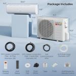 COSTWAY 11500 BTU Mini Split Air Conditioner, 115V 17 SEER2 Wifi Enabled Inverter Air Conditioner & Heater Pump System Cools Up to 750 Sq. Ft, Compatible with Alexa, w/Installation Kit