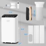TURBRO Greenland 14,000 BTU Inverter Portable Air Conditioner, High Efficiency, Quiet Operation, Cools Up to 600 Sq. Ft., Dehumidifier & Fan, with Remote, WiFi, and Alexa/Google Assistant
