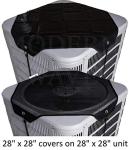 MODERN WAVE - 2 (Two) Central Air Conditioner Covers for Outside Units 28 x 28 inch - 1 (One) Top Universal Mesh Cover and 1 (One) Winter Waterproof Outdoor AC Defender Cover (Black, 28" x 28")