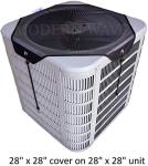 MODERN WAVE - 2 (Two) Central Air Conditioner Covers for Outside Units 28 x 28 inch - 1 (One) Top Universal Mesh Cover and 1 (One) Winter Waterproof Outdoor AC Defender Cover (Black, 28" x 28")