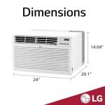 LG 9,800 BTU Through the Wall Air Conditioner, 230/208V, Cools up to 440 Sq. Ft. for Bedroom, Living Room, Apartment,, with Remote, 3 Cool & Fan Speeds, Wall AC Unit, White