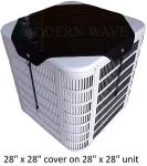 MODERN WAVE - 2 (Two) Central Air Conditioner Covers for Outside Units 28 x 28 inch - 1 (One) Top Universal Mesh Cover and 1 (One) Winter Waterproof Outdoor AC Defender Cover (Black, 28" x 28")