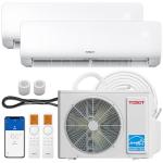 TOSOT 18,000 BTU Dual 2 Zone Mini Split Air Conditioner with Heat Pump, 21 SEER2, 230V, Wifi-Enabled Ductless Inverter Split System with 16.4 ft Copper Line Set, 9,000 + 9,000 BTU, Cosmo Series