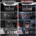 Aunginsy Center Control Knob Trim Cover Compatible with Ford Maverick 2022-2024 Air Conditioner Climate Gear Shift 4WD Engin Start Stop Headlight Volume Radio Control Switch Button Knob Ring Cover