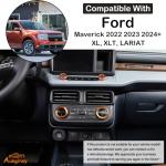 Aunginsy Center Control Knob Trim Cover Compatible with Ford Maverick 2022-2024 Air Conditioner Climate Gear Shift 4WD Engin Start Stop Headlight Volume Radio Control Switch Button Knob Ring Cover