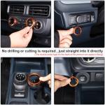 Aunginsy Center Control Knob Trim Cover Compatible with Ford Maverick 2022-2024 Air Conditioner Climate Gear Shift 4WD Engin Start Stop Headlight Volume Radio Control Switch Button Knob Ring Cover
