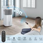 24" Windowless Portable Air Conditioner, 15H Timer & 120°Oscillation, 3-IN-1 Portable AC Unit with Remote, 2-Gal Tank, 3 Modes & 3 Speeds, Ultra-Quiet Ventless Swamp Cooler for Home Office, Chalky