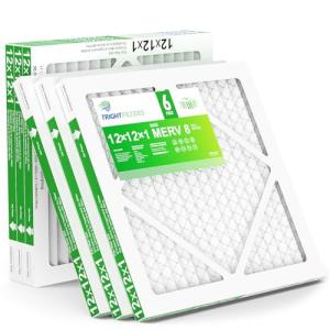 TRIGHTFILTERS 12x12x1 Air Filter 6 Pack, Durable MERV 8 Pleated Home HVAC AC Furnace Filters, Lightweight Compact Air Conditioner Filter Replacement