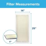 Filtrete 14x25x1 AC Furnace Air Filter, MERV 5, MPR 300, Capture Unwanted Particles, 3-Month Pleated 1-Inch Electrostatic Air Cleaning Filter, 6-Pack (Actual Size 13.81x24.81x0.81 in)