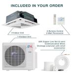 Cooper&Hunter 28,000 BTU Multi Zone, Dual 12,000 + 18,000 BTU Ductless Mini Split Ceiling Cassette Air Conditioner Heat Pump including 25ft Installation Kits