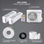 Cooper & Hunter Dual Zone 12000 18000 BTU Ductless Mini Split Air Conditioner and Heater Full Set with 25ft Installation Kits (36,000 BTU Condenser)