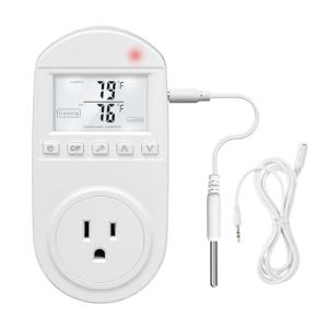 Temperature Controlled Outlet, Briidea Thermostat Outlet Compatible with Window Air Conditioner, Space Heaters, Fans, Auto On/Off, Ideal for Household, Greenhouse, Reptile, Incubator, 110V 15A