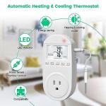 Temperature Controlled Outlet, Briidea Thermostat Outlet Compatible with Window Air Conditioner, Space Heaters, Fans, Auto On/Off, Ideal for Household, Greenhouse, Reptile, Incubator, 110V 15A