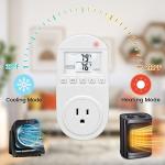 Temperature Controlled Outlet, Briidea Thermostat Outlet Compatible with Window Air Conditioner, Space Heaters, Fans, Auto On/Off, Ideal for Household, Greenhouse, Reptile, Incubator, 110V 15A