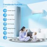 ROVSUN 9000 BTU Mini Split AC/Heating System with Inverter, 19 SEER2 Energy Saving 115V Ductless Split-System Air Conditioner with Pre-Charged Condenser, Heat Pump, Remote Control & Installation Kit