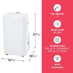 Frigidaire 3-in-1 Smart Portable Room Air Conditioner with Wi-Fi 14,000 BTU (ASHRAE) / 10,000 BTU (DOE), Cools Up to 700 Sq. Ft., Quiet Operation, White