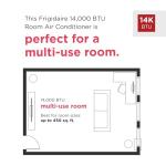 Frigidaire 3-in-1 Smart Portable Room Air Conditioner with Wi-Fi 14,000 BTU (ASHRAE) / 10,000 BTU (DOE), Cools Up to 700 Sq. Ft., Quiet Operation, White