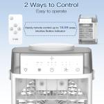 Portable Air Conditioners,Portable AC Unit,1600ml Dual Tank Evaporative Air Cooler,3 Speed 2 Mist Modes,Personal Mini Desktop Cooling Fan with Remote Adapter,7 Lights,3 Timer for Room Office RV Car