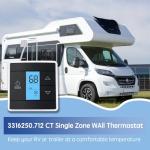 3316250.712 RV Single Zone Wall Thermostat (Black, 3-Wire) – for Cool/Heat/Furnace Control – Camper/RV Air Conditioner Replacement