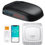 TURBRO Inverter 13.5K BTU RV Air Conditioner with Cooling and Heat Pump, Non-Ducted Low-Profile Rooftop Unit, Quiet Operation, WiFi & Remote Control, LED Atmosphere Light, Black