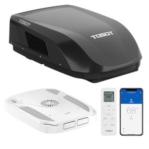 TOSOT GO Cool RV Air Conditioner 15000 BTU, Non-Ducted Camper Rooftop AC Unit with Heat Pump, WiFi and Remote Control, Black