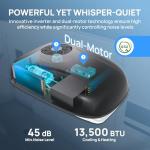 TURBRO Inverter 13.5K BTU RV Air Conditioner with Cooling and Heat Pump, Non-Ducted Low-Profile Rooftop Unit, Quiet Operation, WiFi & Remote Control, LED Atmosphere Light, Black