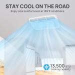 TURBRO Inverter 13.5K BTU RV Air Conditioner with Cooling and Heat Pump, Non-Ducted Low-Profile Rooftop Unit, Quiet Operation, WiFi & Remote Control, LED Atmosphere Light, Black