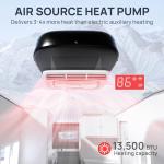 TURBRO Inverter 13.5K BTU RV Air Conditioner with Cooling and Heat Pump, Non-Ducted Low-Profile Rooftop Unit, Quiet Operation, WiFi & Remote Control, LED Atmosphere Light, Black