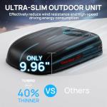 TURBRO Inverter 13.5K BTU RV Air Conditioner with Cooling and Heat Pump, Non-Ducted Low-Profile Rooftop Unit, Quiet Operation, WiFi & Remote Control, LED Atmosphere Light, Black