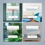 Vtronix Classic America 9000 BTU Ductless Wall Mount Mini Split Inverter Air Conditioner with Heat Pump, 16 ft Line Set, Up to 450 Sq Ft Coverage, (23 SEER2, 120 VAC), WiFi/Alexa Ready.