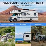 TURBRO Inverter 13.5K BTU RV Air Conditioner with Cooling and Heat Pump, Non-Ducted Low-Profile Rooftop Unit, Quiet Operation, WiFi & Remote Control, LED Atmosphere Light, Black