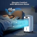 Feculs Portable Air Conditioners No Windows Needed, 3-IN-1 Swamp Cooler, Evaporative Air Cooler, 4 Modes & 3 Speeds, 2-Gal Water Tank for Long Cooling, Max 20 FT/S Remote Control, 12 Hours Timer