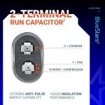 3uF mfd ±5% 370-440VAC Volt Oval Run Start Capacitor 50/60 Hz AC Electric Replacement Part by Blue Stars - Exact Fit for Central Air-Conditioners Heat Pumps Condenser Fan Motors AC Compressors