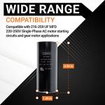 [Original Version] BlueStars 216-259 uF MFD 220-250 VAC 50/60 Hz SC0080 CD60 Round Motor Start Capacitor Replacement Part - Fit for AC Motor Run or Fan Start and Cool Heat Pump Air Conditioner