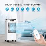 Feculs Portable Air Conditioners No Windows Needed, 3-IN-1 Swamp Cooler, Evaporative Air Cooler, 4 Modes & 3 Speeds, 2-Gal Water Tank for Long Cooling, Max 20 FT/S Remote Control, 12 Hours Timer