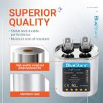 3uF mfd ±5% 370-440VAC Volt Oval Run Start Capacitor 50/60 Hz AC Electric Replacement Part by Blue Stars - Exact Fit for Central Air-Conditioners Heat Pumps Condenser Fan Motors AC Compressors