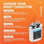 3uF mfd ±5% 370-440VAC Volt Oval Run Start Capacitor 50/60 Hz AC Electric Replacement Part by Blue Stars - Exact Fit for Central Air-Conditioners Heat Pumps Condenser Fan Motors AC Compressors