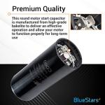 [Original Version] BlueStars 216-259 uF MFD 220-250 VAC 50/60 Hz SC0080 CD60 Round Motor Start Capacitor Replacement Part - Fit for AC Motor Run or Fan Start and Cool Heat Pump Air Conditioner