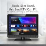 Supersonic SC-1520VTV 15.6 inch Smart AC/DC LED TV, Powered by VIDAA, 1080p, WiFi, Built-in Speakers, USB, 3X HDMI ARC, For Kitchen, RV, Boat, Truck, Playroom, Room, Remote, DC Car Cord INCLUDED-Black