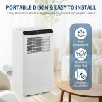 GarveeHome Portable Air Conditioner, 8,000 BTU for Large Room up to 450 Sq. Ft., Smart AC with Window Kit and 24H Timer, Dehumidifier & Fan Modes, Bedroom AC Unit.