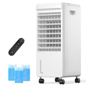 Windowless Portable Air Conditioner for Room, Evaporative Air Cooler w/7H Timer, 4 Modes & 3 Speeds, Swamp Cooler air conditioner with remote, Portable ac Unit no Window no Hose Needed, Pearl