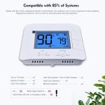 Non Programmable Thermostat for Home - Single Stage 1H/1C, with Room Temperature & Humidity Display and Large Blue LCD