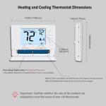 NonProgrammable Thermostat for Home,Single-Stage Systems,Digital Energy-Saving Thermostat,1 Heat/1 Cool, Easy DIY Install, White Backlight