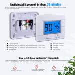 Non Programmable Thermostat for Home - Single Stage 1H/1C, with Room Temperature & Humidity Display and Large Blue LCD